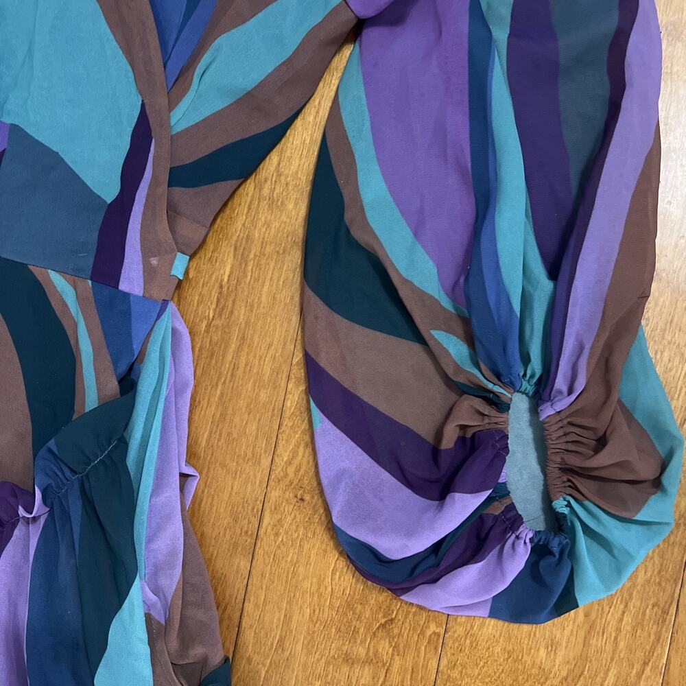 Anthropologie Hutch Abstract Wrap Maxi Dress XS Boho Wedding Guest Formal Event - Picture 8 of 15